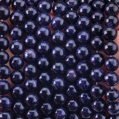 8mm Blue Sandstone Beads Healing Crystal Stone Beads Để làm đồ trang sức