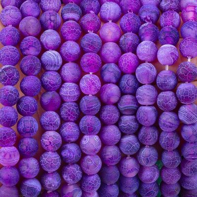 Vàng Á-ghê-tơ bị thời tiết lỏng lỏng sợi hạt đá bán quý Matt Frosted Cracked Á-ghê-tơ cho làm đồ trang sức DIY