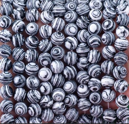Zebra tổng hợp Malachite lỏng đinh sợi trắng và đen đá bán quý để làm đồ trang sức DIY