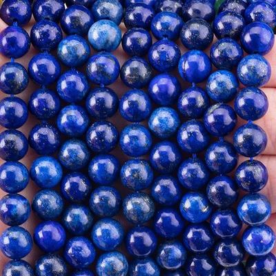 8mm Dark Lapis Lazuli Ngọc đá đắt tiền Ngọc đá tinh thể để làm đồ trang sức