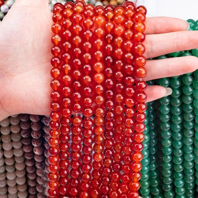 Red Agate 8mm Natural Carnelian Gemstone Round Beads Cho đồ trang sức bữa tiệc
