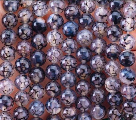 Black Dragon Veins Agate Loose Bead Strands Semi Precious Stone để làm đồ trang sức DIY