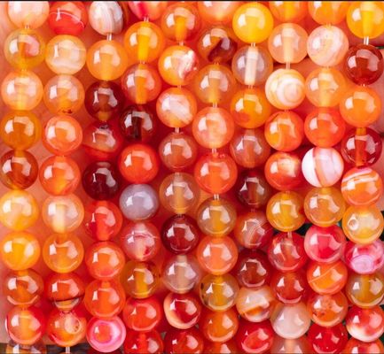Đá bán quý màu cam dải Agate lỏng lỏng để làm đồ trang sức DIY