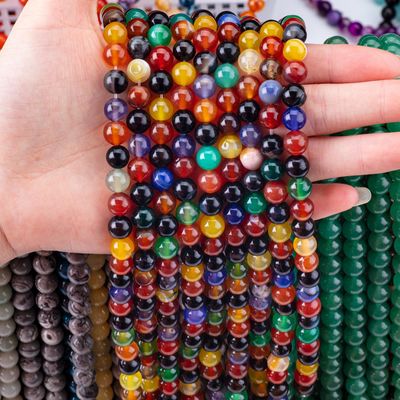 Năng lượng chữa bệnh tự nhiên Hoa Agate hạt để làm đồ trang sức