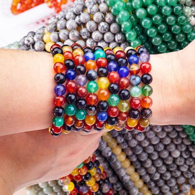 Năng lượng chữa bệnh tự nhiên Hoa Agate hạt để làm đồ trang sức