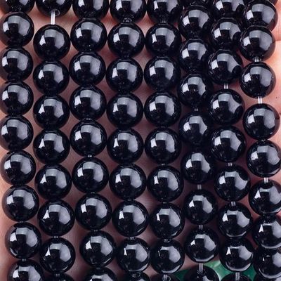 8mm Đen Onyx Ngọc Bích Chữa bệnh Ngọc đá tinh thể Để làm đồ trang sức
