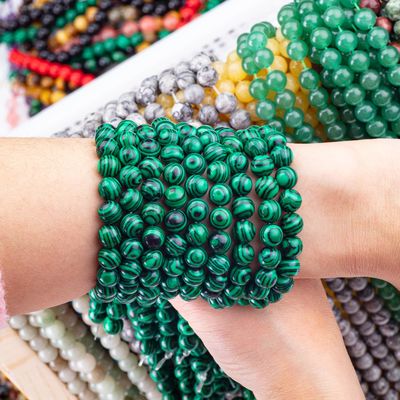 8mm Malachite đá quý đinh kim cương để làm đồ trang sức