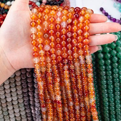 8mm Fire Quartz đá quý hạt chữa bệnh đá tinh thể hạt làm đồ trang sức
