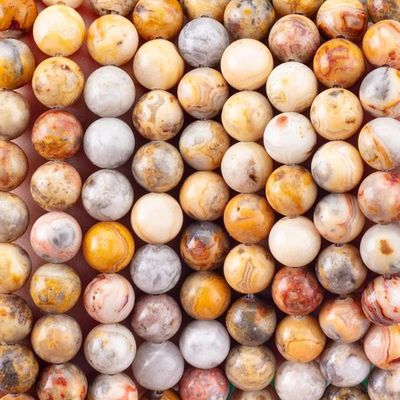 8mm Crazy Lace Agate Ngọc trai Ngọc đá trị liệu đá tinh thể Ngọc đá làm đồ trang sức
