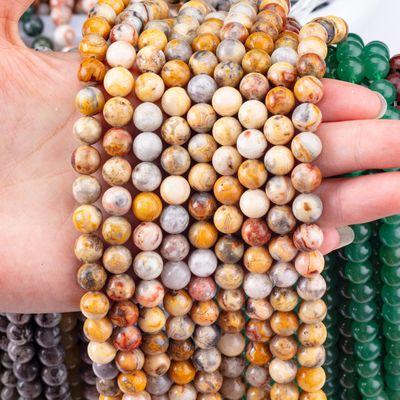 8mm Crazy Lace Agate Ngọc trai Ngọc đá trị liệu đá tinh thể Ngọc đá làm đồ trang sức
