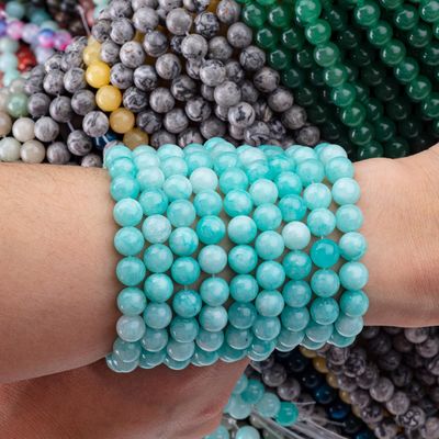 8MM Tianhe Stone Crystal Round Bulk Bead Cho đồ trang sức DIY Làm vòng tai và vòng cổ