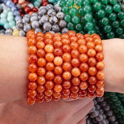 8MM Crystal Đen Đen Đen Aventurine chữa bệnh Gemsotne vòng lỏng đinh cho đồ trang sức thủ công