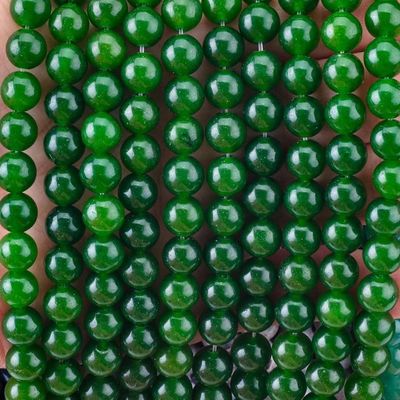 Green Jade Loose Bulk Round Bead Custom Multi-Size Bead Cho việc làm đồ trang sức