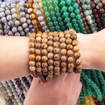 8mm Hình Jasper Ngọc quý Ngọc đá Thủy tinh để làm đồ trang sức