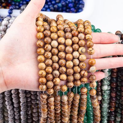 8mm Hình Jasper Ngọc quý Ngọc đá Thủy tinh để làm đồ trang sức