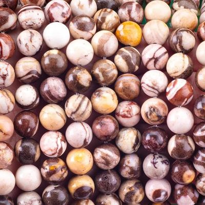8mm Áo Zebra Jasper Ngọc quý Ngọc đá tinh thể để làm đồ trang sức