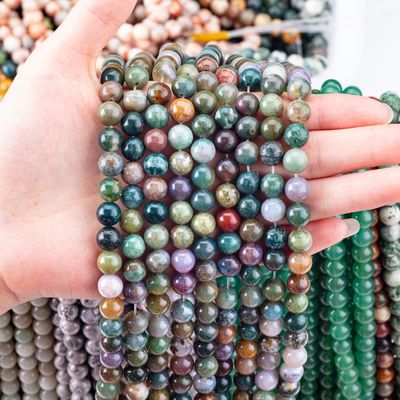 8mm Ấn Độ Agate đá quý đinh kim cương để làm đồ trang sức