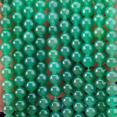 8MM màu xanh lá cây Aventurine đá tinh thể Mượt mọn tròn khối lượng lỏng đinh cho đinh trang sức làm