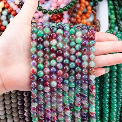 Hoa màu xanh lá cây đậm hơn Agate đá tinh thể mịn lỏng hạt cho đồ trang sức làm bằng tay hạt