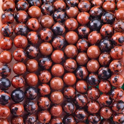 8MM Mahogany Jasper đánh bóng mịn lỏng đinh cho đồ trang sức đinh làm bằng tay