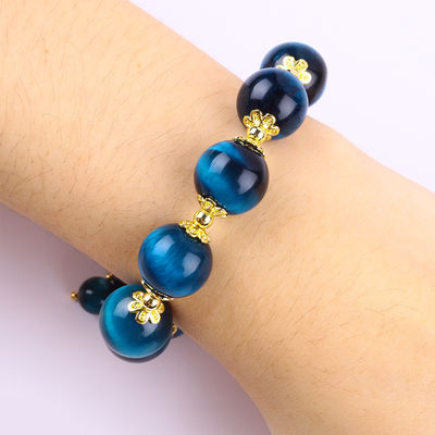 Bàn tay làm bằng đá quý đeo đeo vòng tay mắt hổ màu xanh tự nhiên Bàn tay đá điều chỉnh trái tim bùa Bàn tay cho bữa tiệc