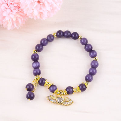 8mm Crystal Purple Cat Eye Bead Đá đá quý đánh bóng