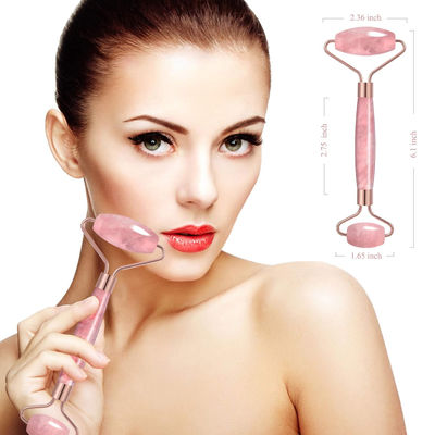 Crystal Stone Rose Quartz Jade Roller Cho Điều trị Mặt / Loại bỏ Bệnh Phổi