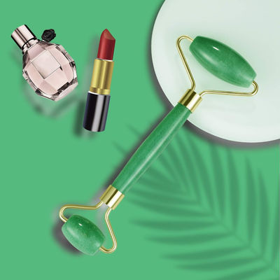 Xoa bóp khuôn mặt 100% màu xanh lá cây tinh thể tự nhiên Aventurine Face Jade Roller