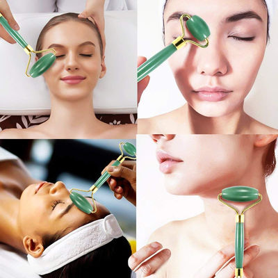 Xoa bóp khuôn mặt 100% màu xanh lá cây tinh thể tự nhiên Aventurine Face Jade Roller