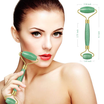 Xoa bóp khuôn mặt 100% màu xanh lá cây tinh thể tự nhiên Aventurine Face Jade Roller