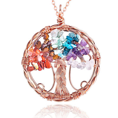 Unisex Chakra đá quý vòng tay Chakra cây dây chuyền chấp nhận logo tùy chỉnh