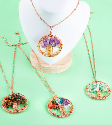 Unisex Chakra đá quý vòng tay Chakra cây dây chuyền chấp nhận logo tùy chỉnh