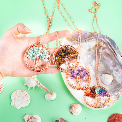 2.6*2.2inch/6.6*5.2cm Chakra đá quý vòng cổ giải phóng lo lắng