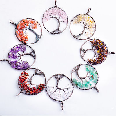 Thiền tâm linh Cây đời Chakra chữa bệnh Đá cổ đồ trang