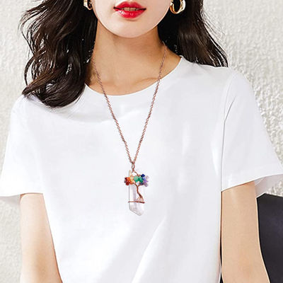Tay làm chữa bệnh đá bạc tinh thể thạch anh vòng cổ 23g