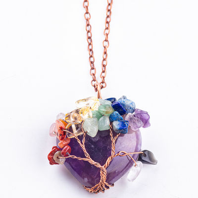 Giải phóng sự lo lắng Chakra Tree Necklace Pendant 1.96*1.57 inch/5*4cm