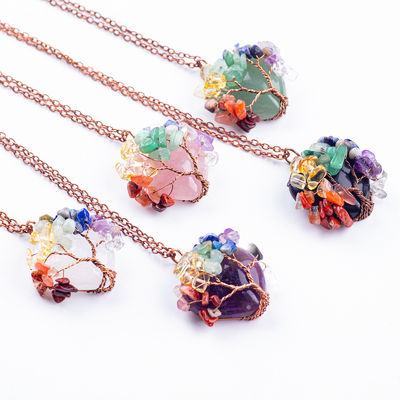 Giải phóng sự lo lắng Chakra Tree Necklace Pendant 1.96*1.57 inch/5*4cm
