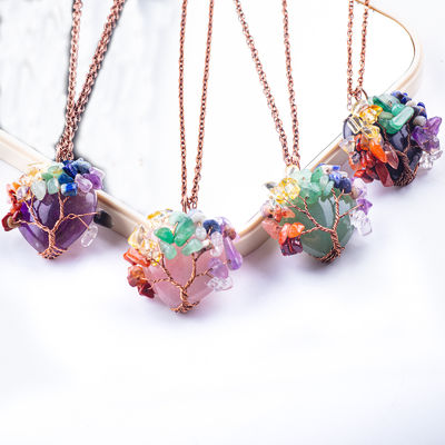 Giải phóng sự lo lắng Chakra Tree Necklace Pendant 1.96*1.57 inch/5*4cm