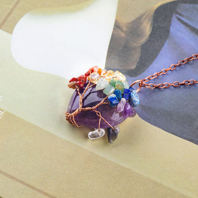 Giải phóng sự lo lắng Chakra Tree Necklace Pendant 1.96*1.57 inch/5*4cm