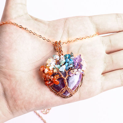 Đá quý 7 Chakra Tree Of Life Đeo cổ