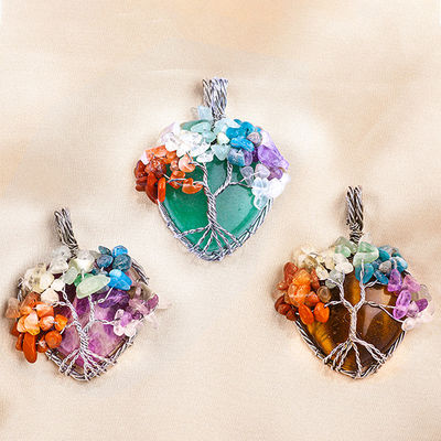 Đá quý 7 Chakra Tree Of Life Đeo cổ