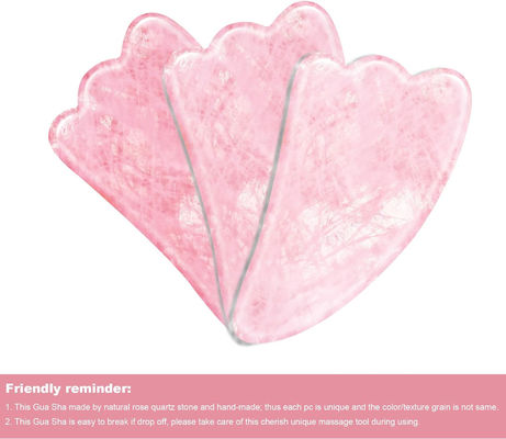 Rose Quartz Natural Jade Scraping Board Jade Stone Face Gua Sha Board Công cụ mát xa