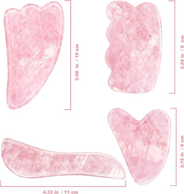 Rose Quartz Natural Jade Scraping Board Jade Stone Face Gua Sha Board Công cụ mát xa