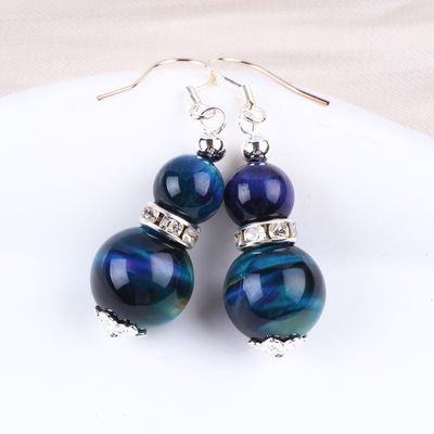 Tay làm Crystal Stone Băng tai Rainbow Tiger's Eye đá quý đeo đeo đeo tai
