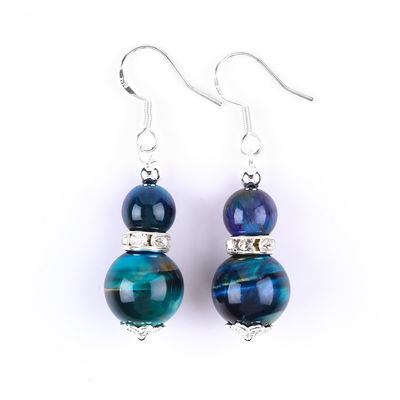 Tay làm Crystal Stone Băng tai Rainbow Tiger's Eye đá quý đeo đeo đeo tai