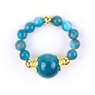 4MM Apatite hạt nhỏ Khả năng chữa bệnh tinh thể tròn kéo dài hạt nhẫn cho hàng ngày mặc và bữa tiệc
