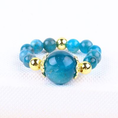 4MM Apatite hạt nhỏ Khả năng chữa bệnh tinh thể tròn kéo dài hạt nhẫn cho hàng ngày mặc và bữa tiệc