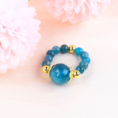 4MM Apatite hạt nhỏ Khả năng chữa bệnh tinh thể tròn kéo dài hạt nhẫn cho hàng ngày mặc và bữa tiệc