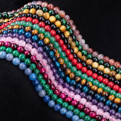 8mm Chất lượng cao Xanh Violet Galaxy Agate Ngọc trai Ngọc đá trị liệu Ngọc đá tinh thể để làm đồ trang sức