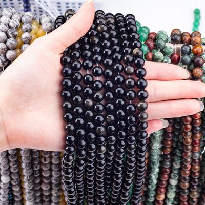 8mm vàng Obsidian Ngọc đá đúc trị liệu Ngọc đá tinh thể để làm đồ trang sức